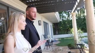 PUREMATURE Busty Blonde Mature Alix Lynx Covered In Cum