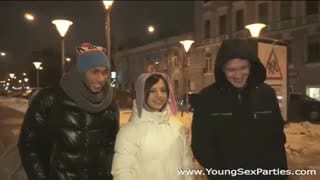 Young Sex Parties - Alina - Interracial DP sex party