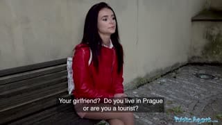 Public Agent Rip my nylons and fuck my pussy hard outside