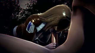 Wet Historia Reiss(Krista Lenz) under rain _ 3D Hentai Attack on titan