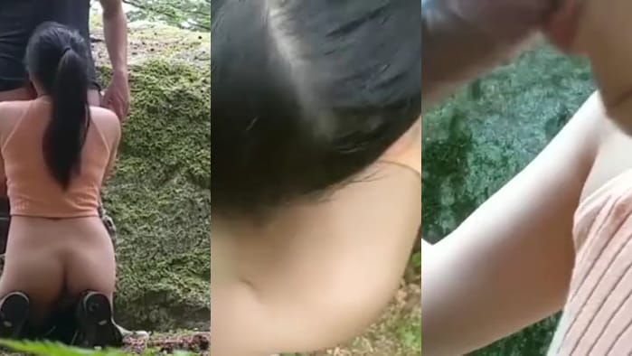 小情侣爱踏青，更爱在山林中啪啪，淫叫声与鸟语花香相伴真惬意~