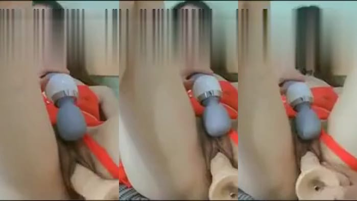 人妻在家感到空虚寂寞冷，只好拿塑胶棒棒自己插到高潮～