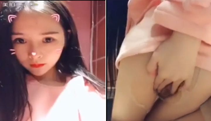 长相清纯行为却很豪放！餐厅吃饭突然性慾来！跑到厕所撕开丝袜一阵猛戳狂呻吟