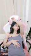 (热舞豆豆)风骚主播穿蓝色吊带裙跳舞