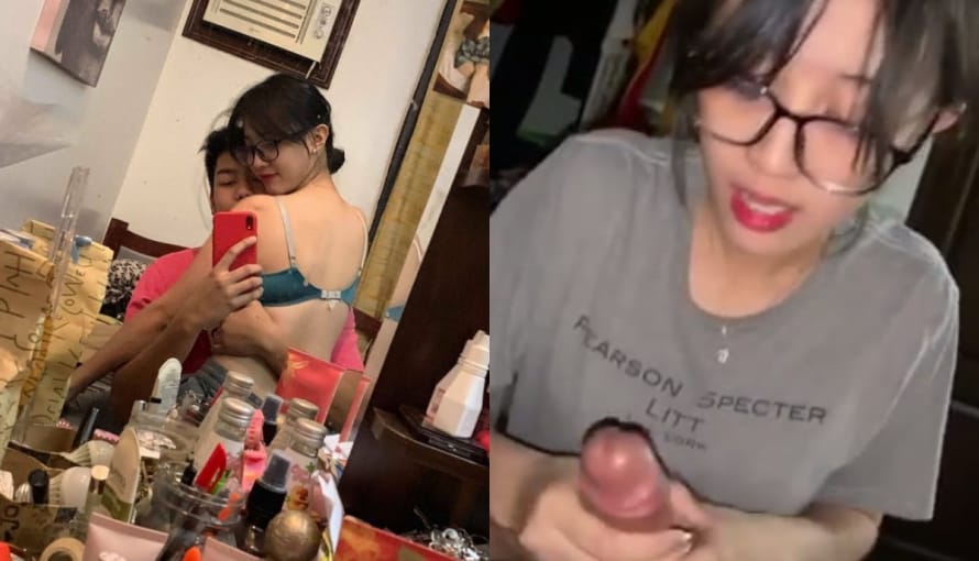 极品 反差 母狗 眼镜学妹 屌丝男与漂亮女友，舔逼有一手 